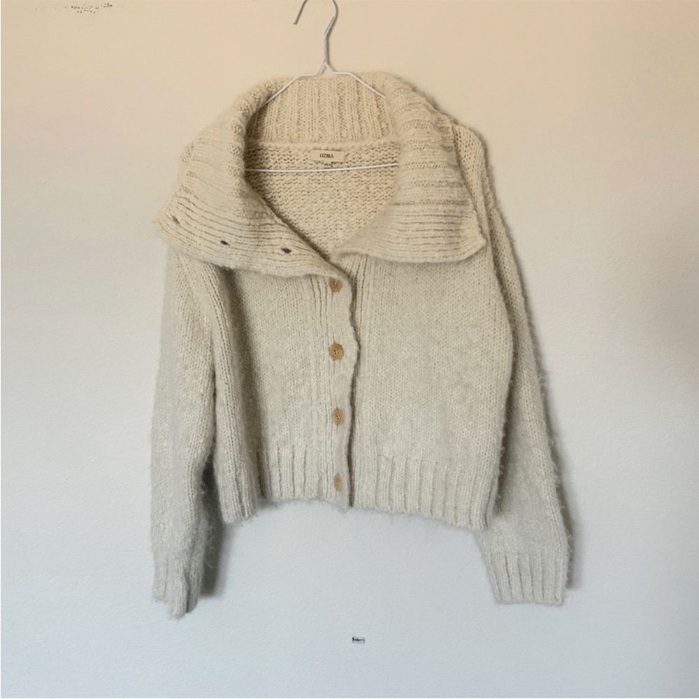 Ozma Cabin Cardi Huacaya Alpaca Natural - Picture 4 of 9